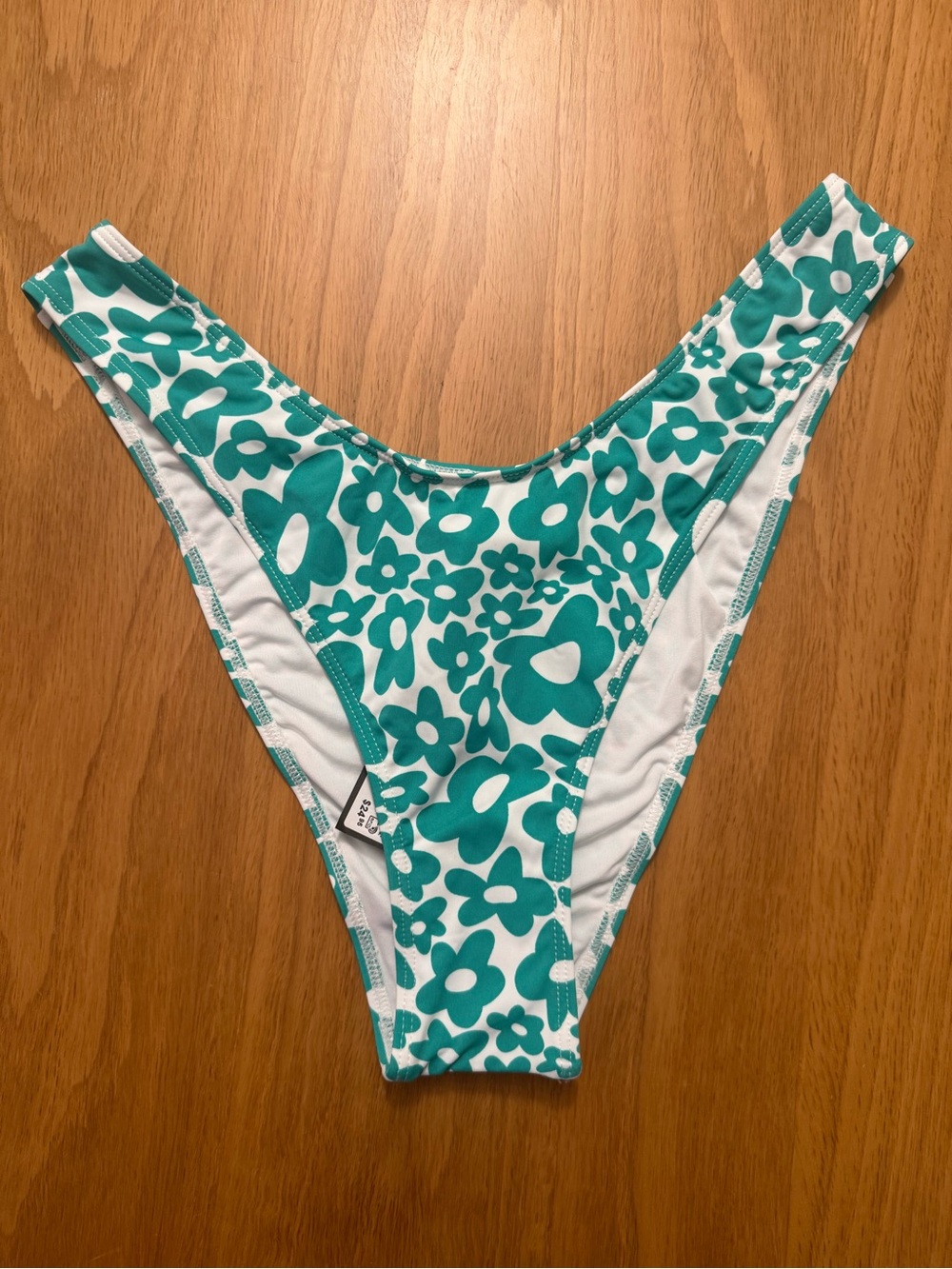 NWT Garage Teal Floral High-Cut Bikini Bottom